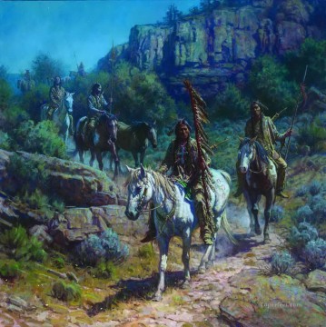 アメリカインディアン Painting - 西部アメリカン・インディアン 08